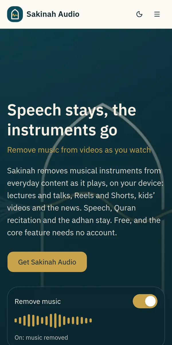 Sakinah Audio on a phone